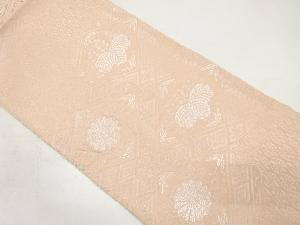 アンティーク　雲取りに菊・桐・花立涌模様織り出し　リバーシブル全通袋帯（材料）